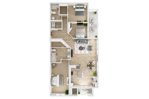 3 bed 2 bath A at The Viridian Apartments, Greenwood Village, CO, 80111